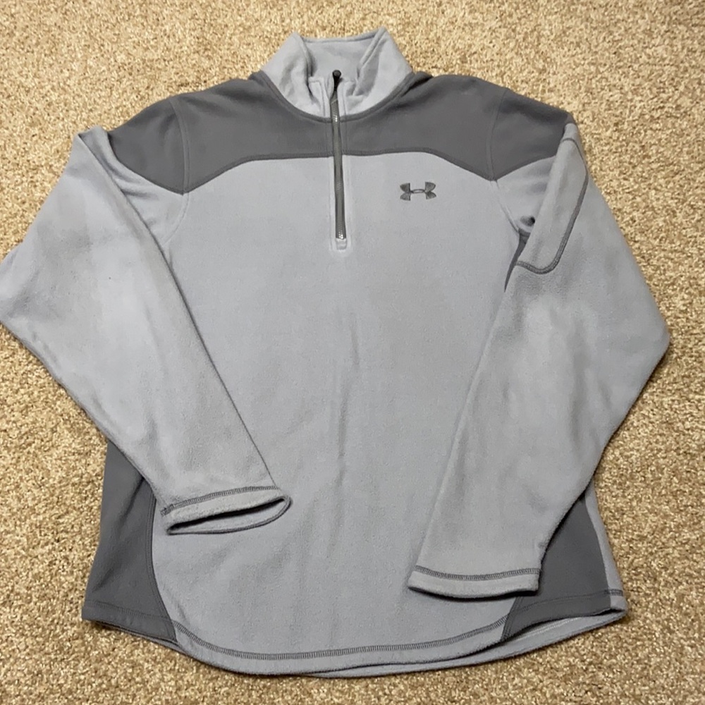 Under Armour 1/4 zip fleece two tone gray sz small